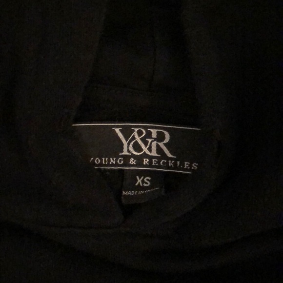 Young & Reckless crop hoodie sweatshirt XS - Picture 2 of 3